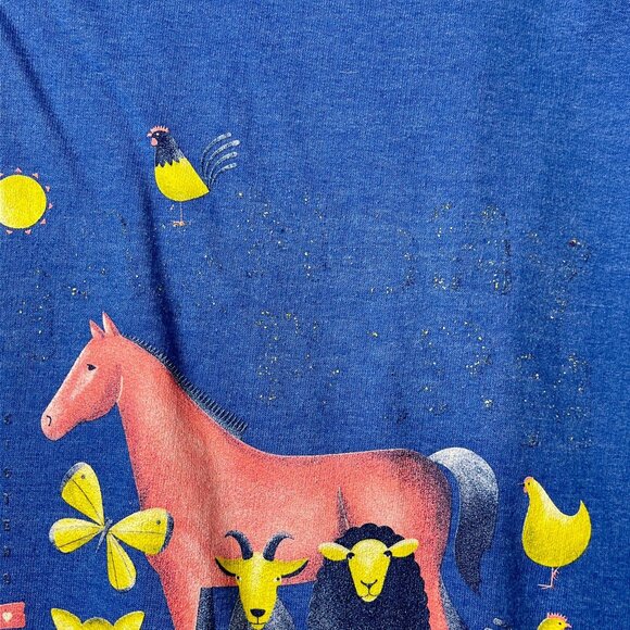 Animal Sanctuary Full Zip Graphic Hoodie Womens Medium Lived In Pastel Farm - Picture 7 of 11